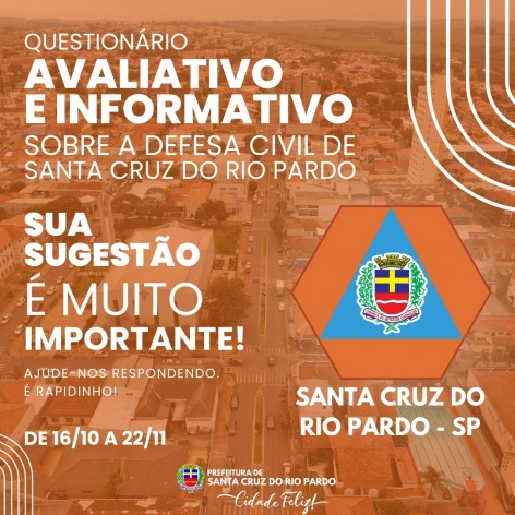 [ADMINISTRAÇÃO] DEFESA CIVIL REALIZA QUESTIONÁRIO AVALIATIVO E INFORMATIVO