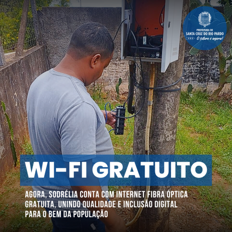 Santa Cruz do Rio Pardo moderniza Wi-Fi público com fibra óptica em Sodrélia